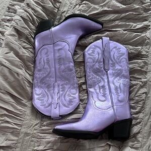 Jeffrey Campbell purple metallic Lavender cowboy Western Boots size 6 brand new